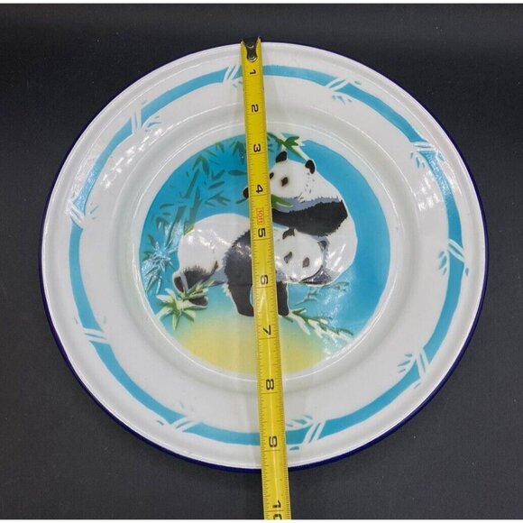 Bumper Harvest Panda Bamboo 9 1/4” Enamelware 602P- 01 Plate - Picture 4 of 6
